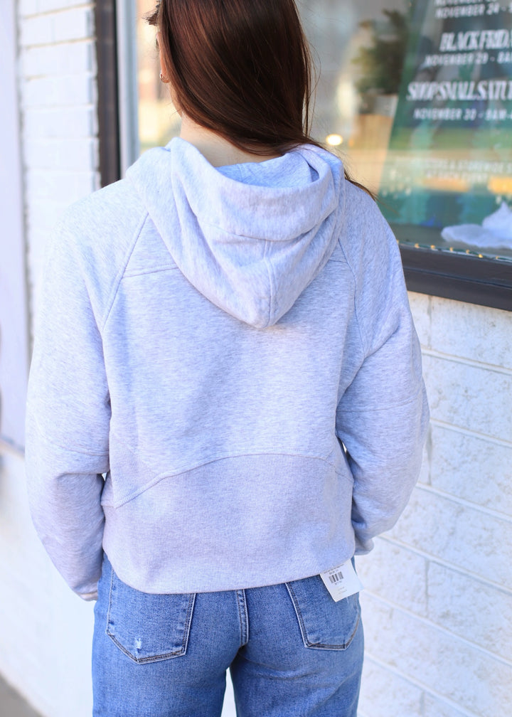 Sure Thing Cropped Hoodie Fin Heather Grey