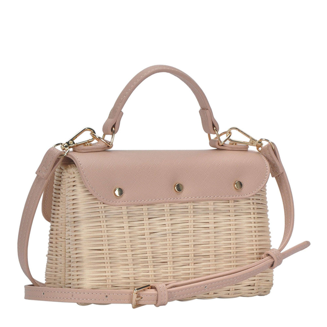 CLEARANCE FINAL SALEMadeline Straw Crossbody in Blush