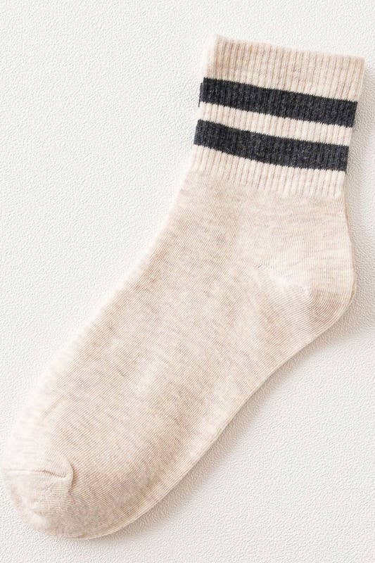 Light Grey & Black Stripe Daily Sock