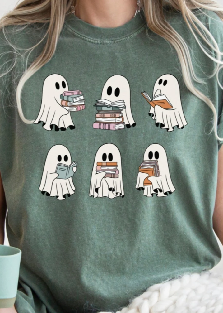 Ghost Reading Books Shirt, Bookish Halloween Shirt