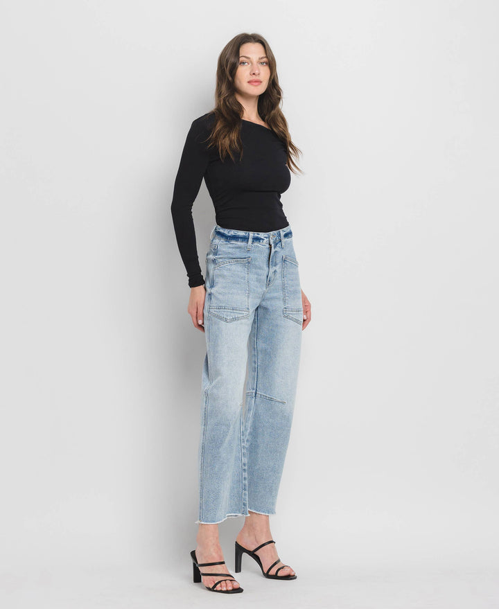 RESTOCK Super High Rise Barrel Denim Jeans