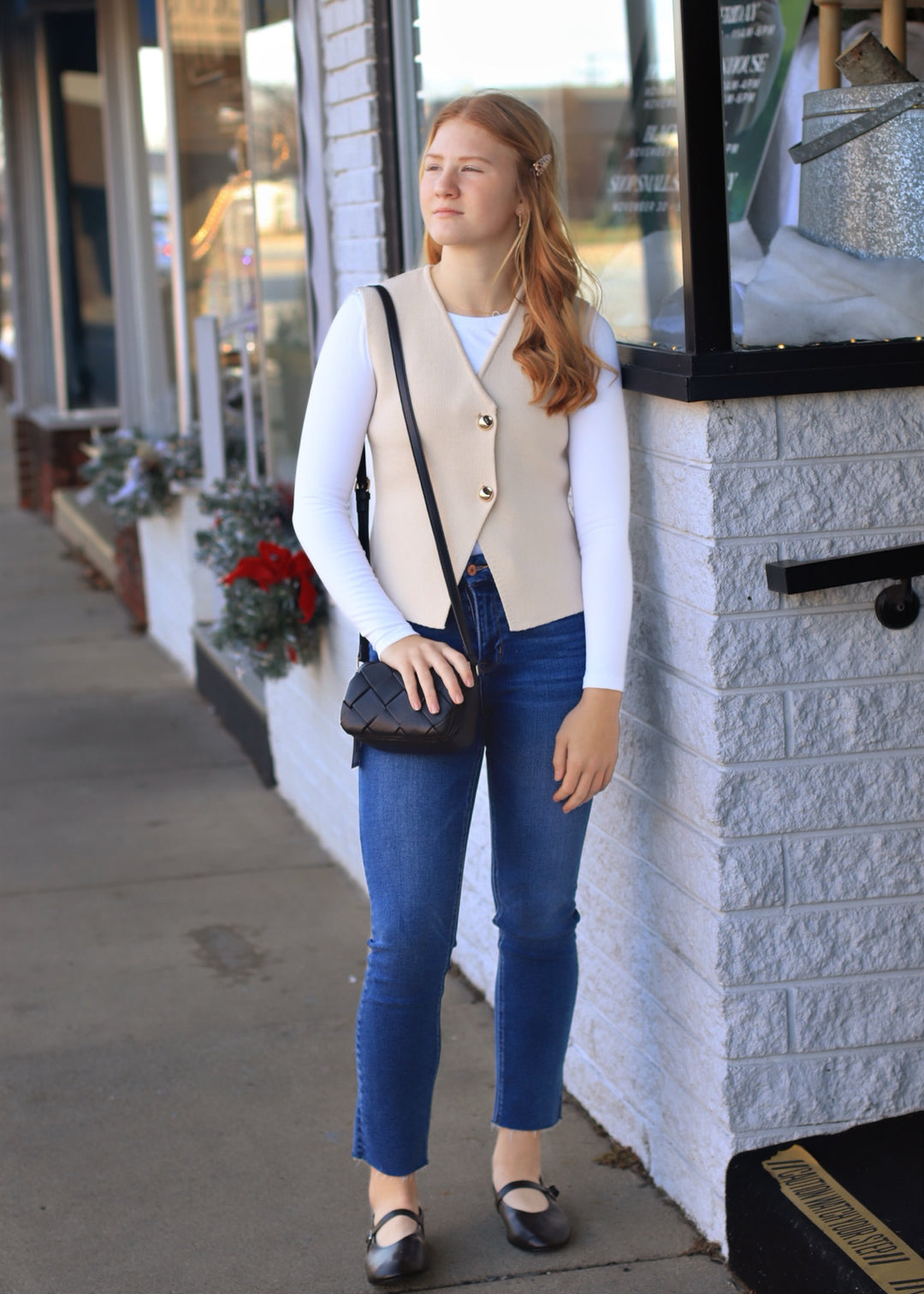 Faith Button Knit Sweater Vest