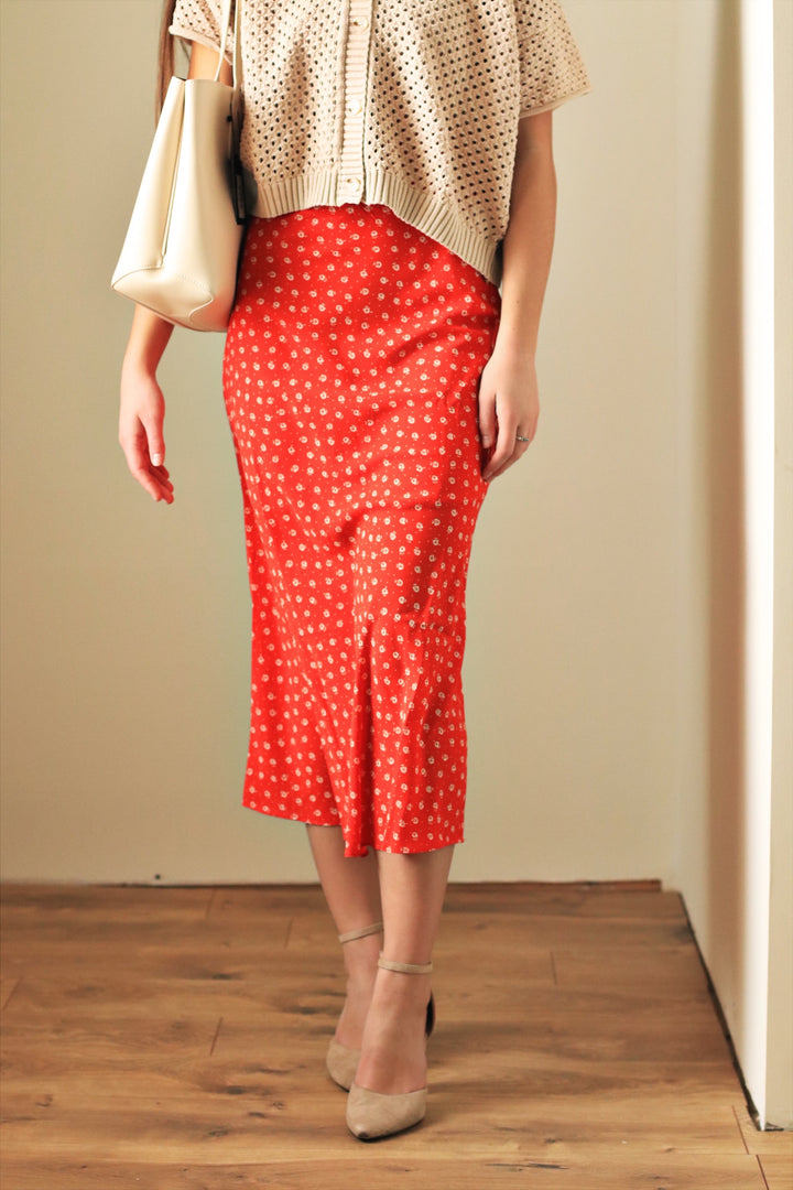 Mercy Floral Print Midi Skirt