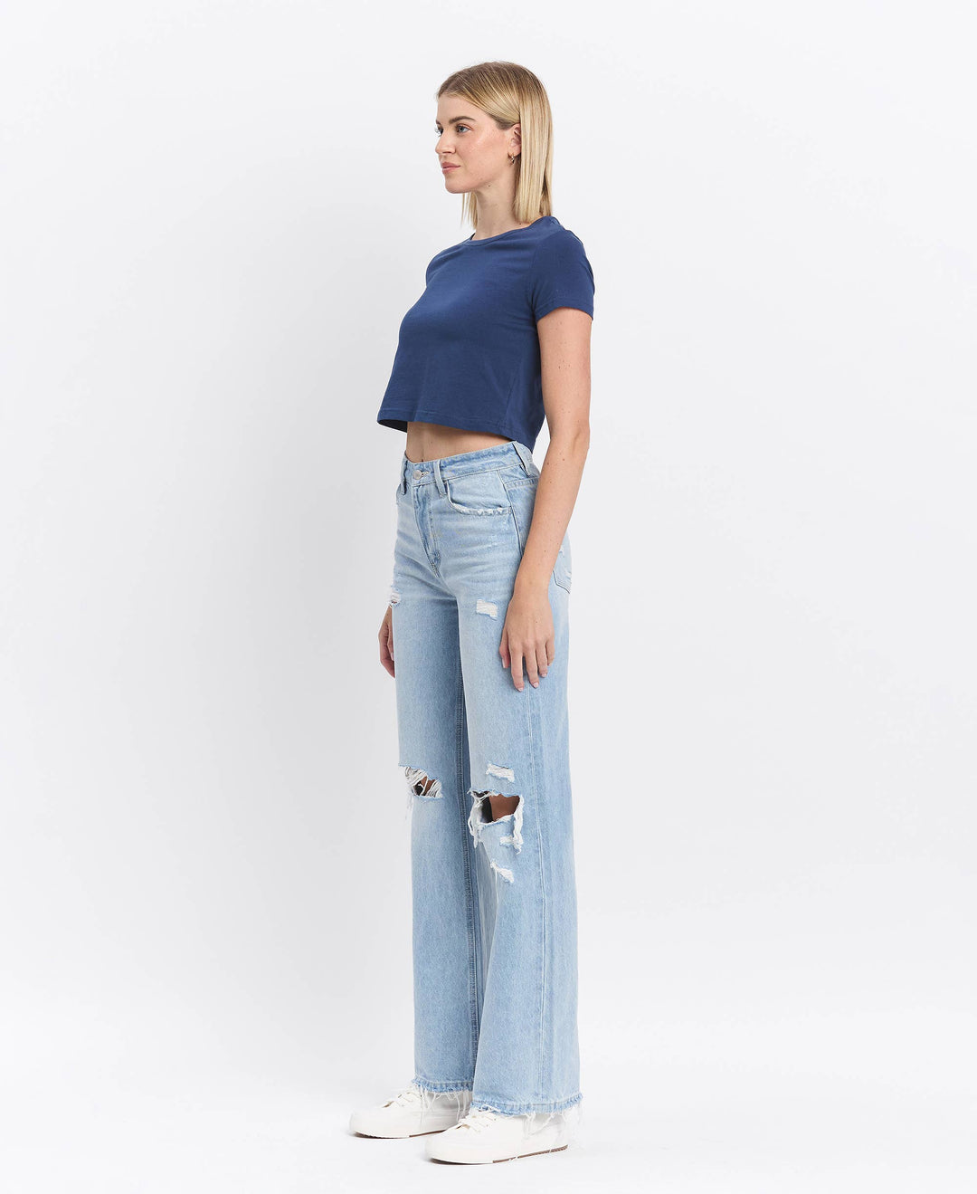 90's Vintage Super High Rise Flare Denim Jeans