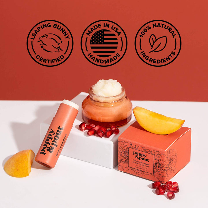 Poppy & Pout Lip Balm in Pomegranate Peach