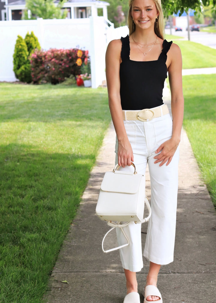 CLEARANCE FINAL SALE  Darcy Cropped Summer Pants in Off White