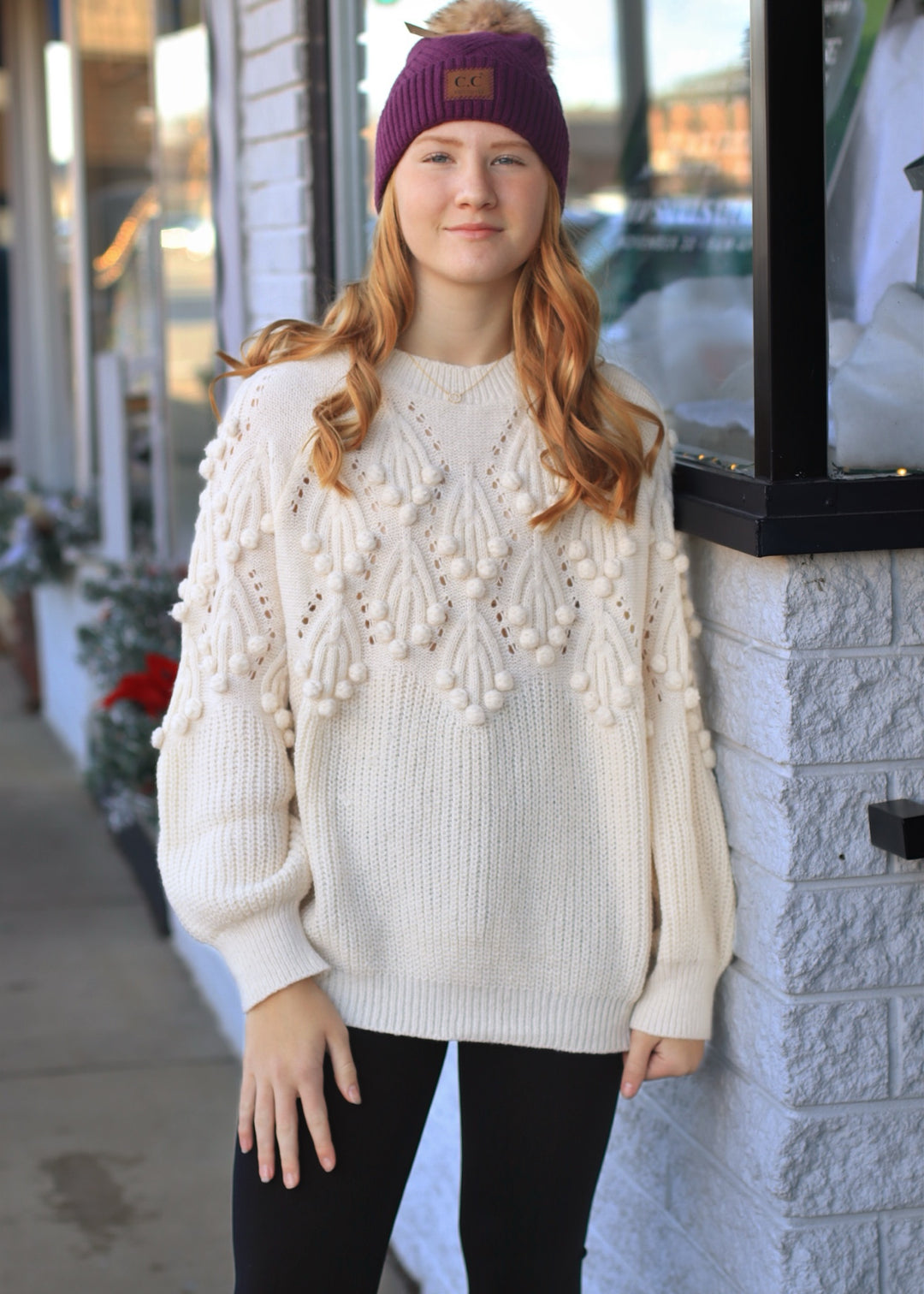 January Pom Sweater Top