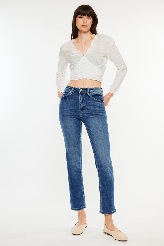 Sara High Rise Slim Straight Denim