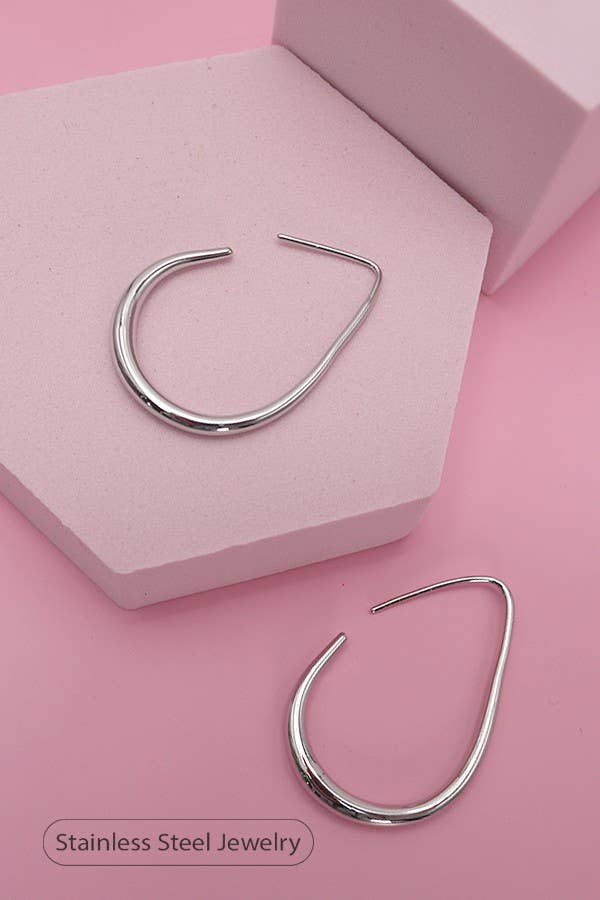 18K STAINLESS STEEL WATERPROOF TARNISH FREE HOOPS