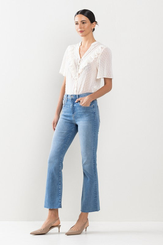 Stevie High Rise Kick Flare Denim Jeans