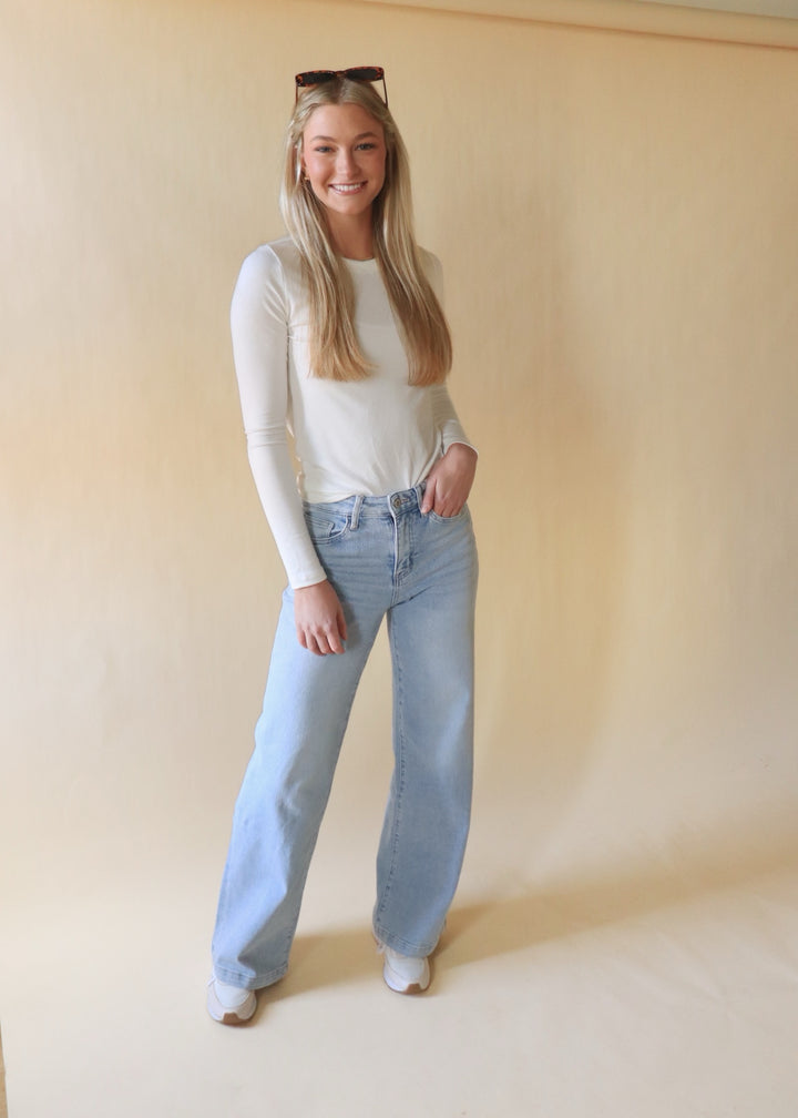 Optimistic High Rise Wide Leg Denim Jeans