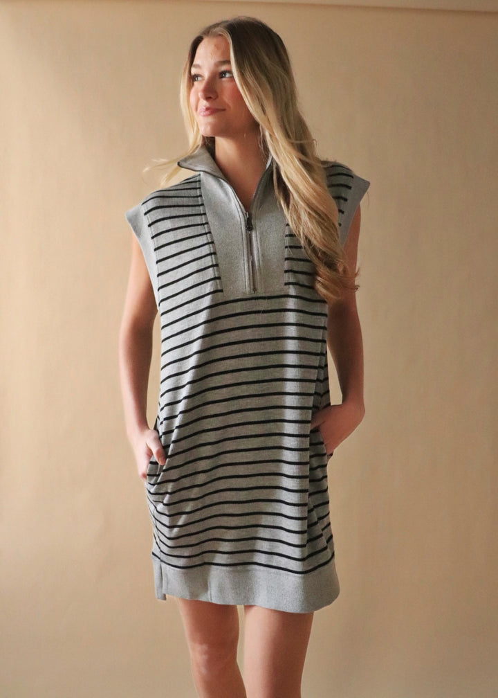 Zipped & Ready Stripe Dress