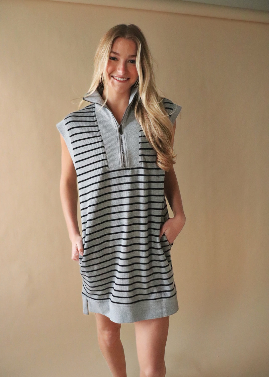 Zipped & Ready Stripe Dress