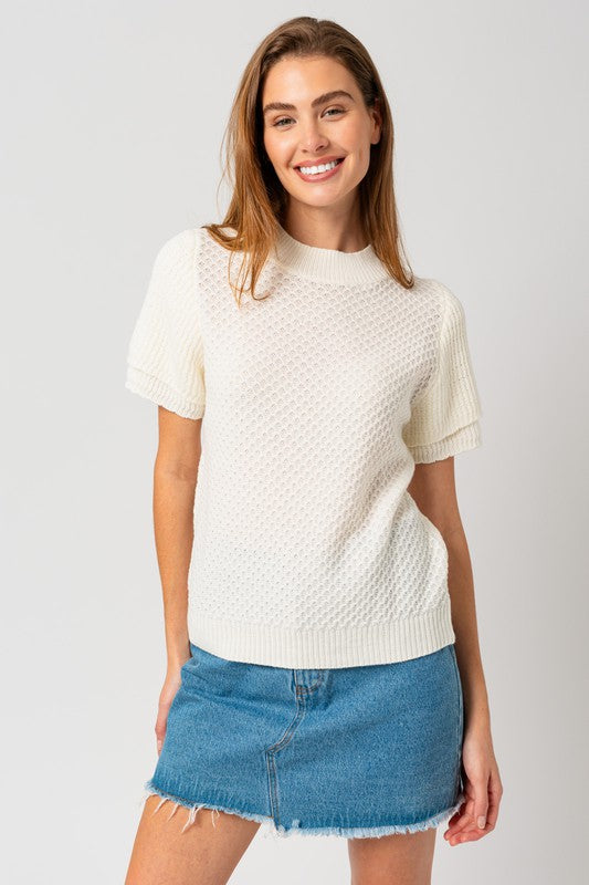 CLEARANCE FINAL SALE Dani Textured Short Sleeve Top