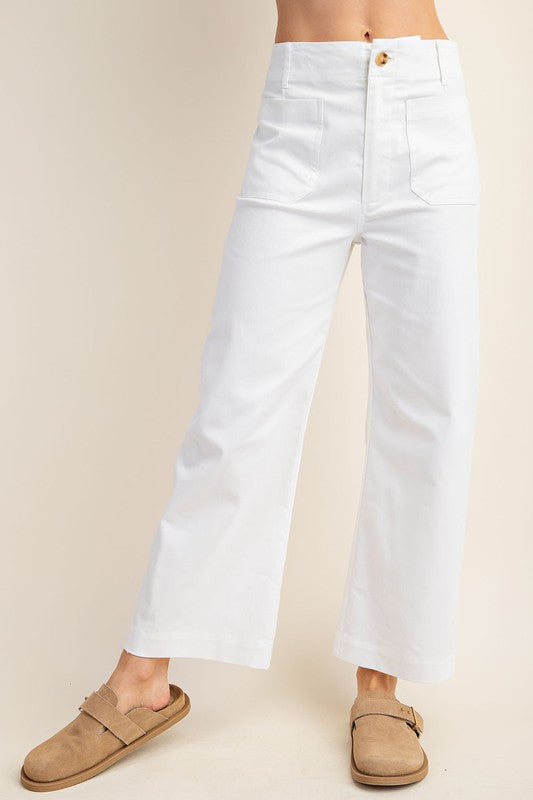 CLEARANCE FINAL SALE  Darcy Cropped Summer Pants in Off White