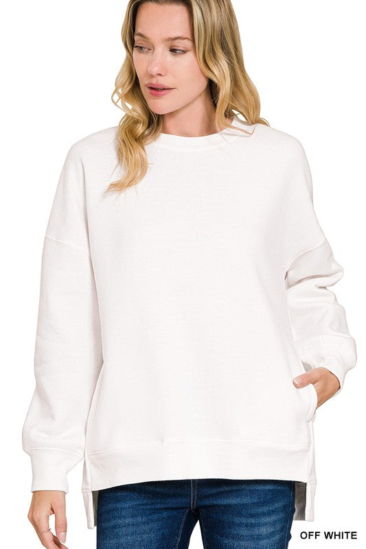 DOORBUSTER Hi-Low Boyfriend Sweatshirt w Pockets