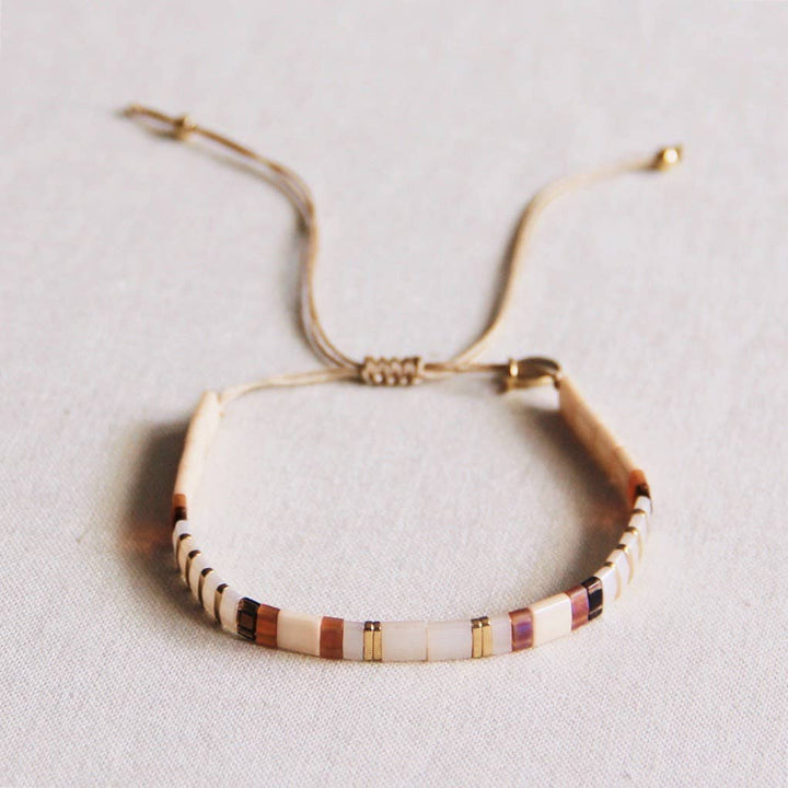 CLEARANCE FINAL SALE Tilabead Bracelet Taupe / Nude / Goldplated