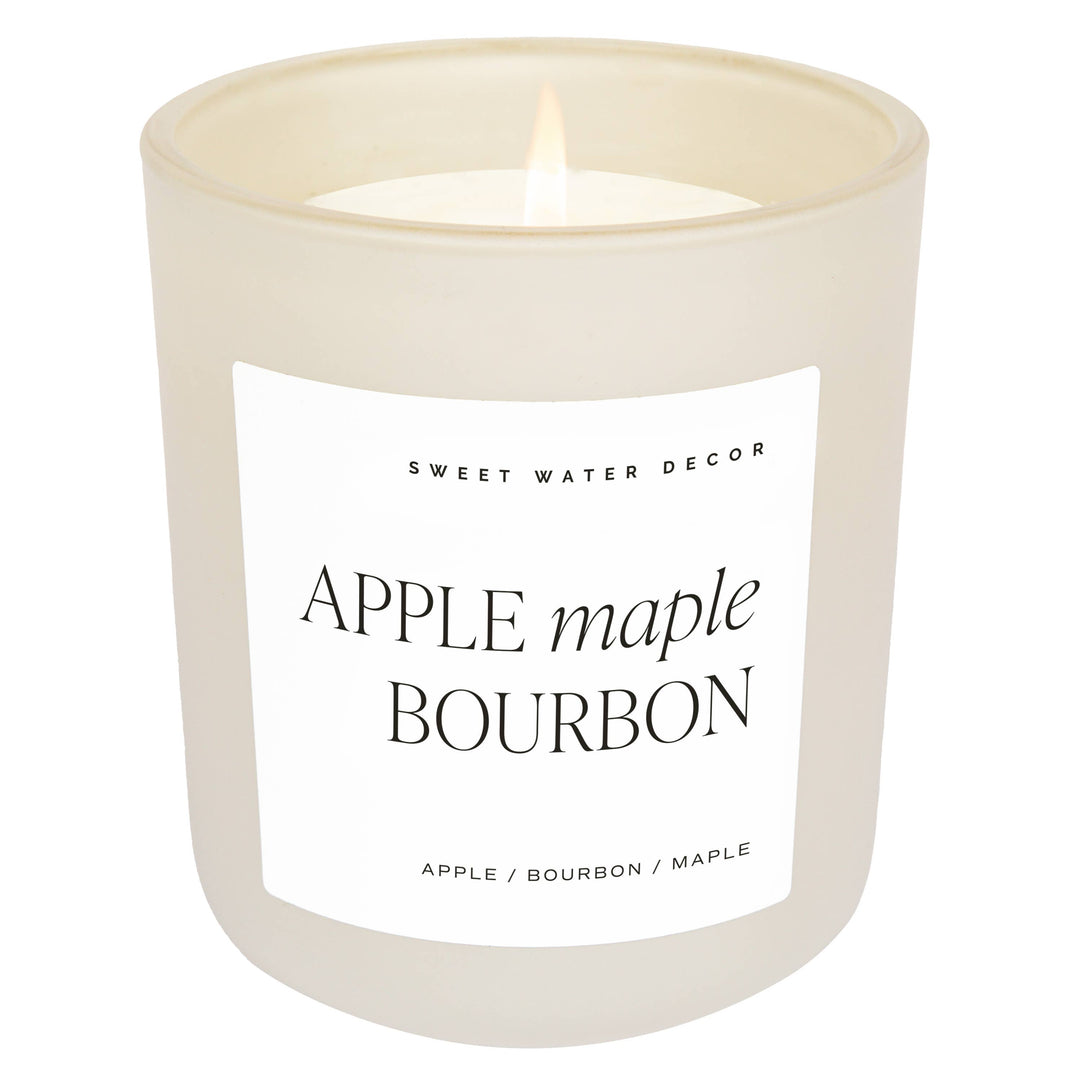 Apple Maple Bourbon 15 oz Soy Candle - Fall Decor