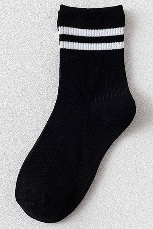 Light Grey & Black Stripe Daily Sock