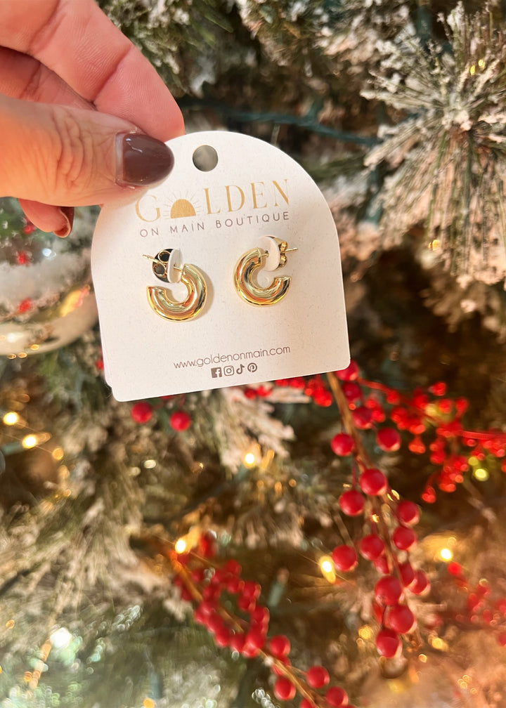 XXS-14K Gold Dipped Post Hoop Earrings