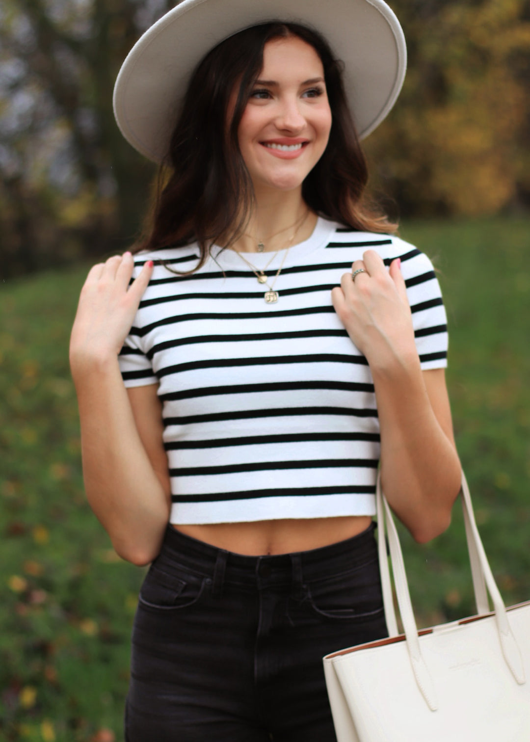 Kari Striped Knit Crop Top