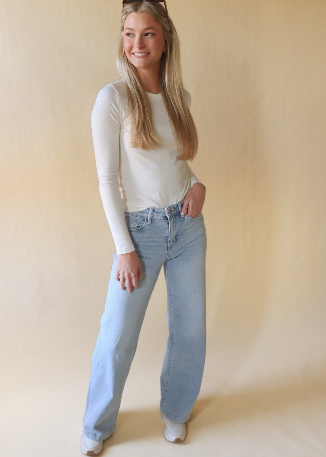 Optimistic High Rise Wide Leg Denim Jeans