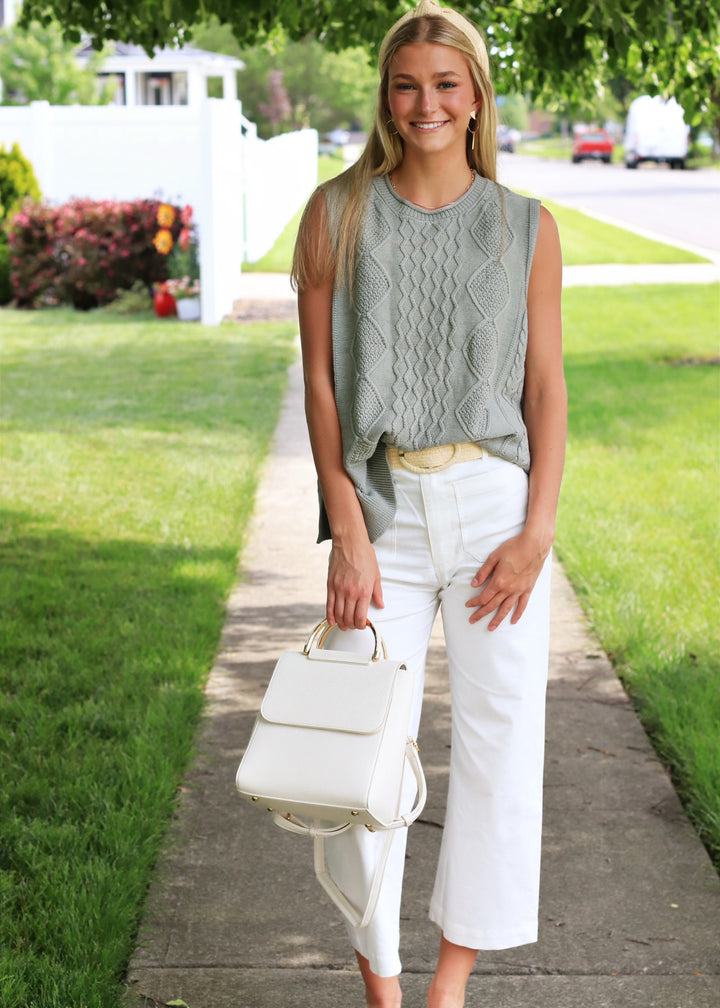 CLEARANCE FINAL SALE  Darcy Cropped Summer Pants in Off White