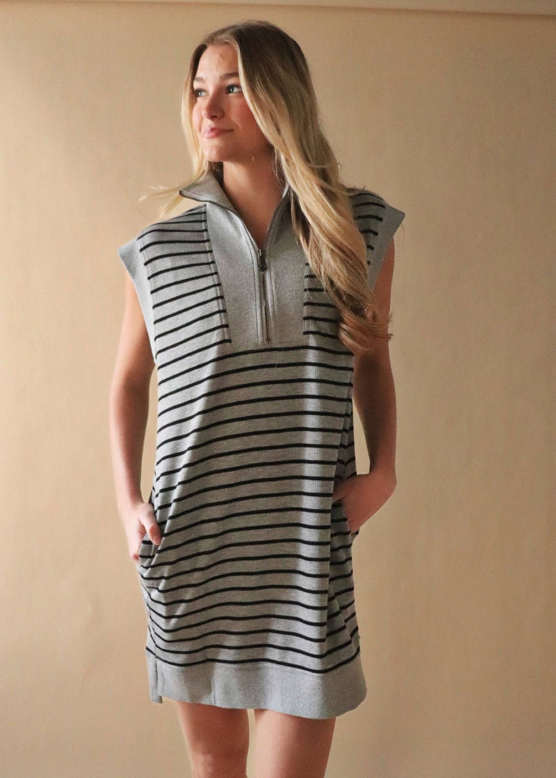 Zipped & Ready Stripe Dress