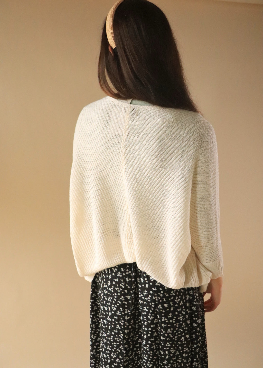 Dolman Open Front Cardigan in Ivory