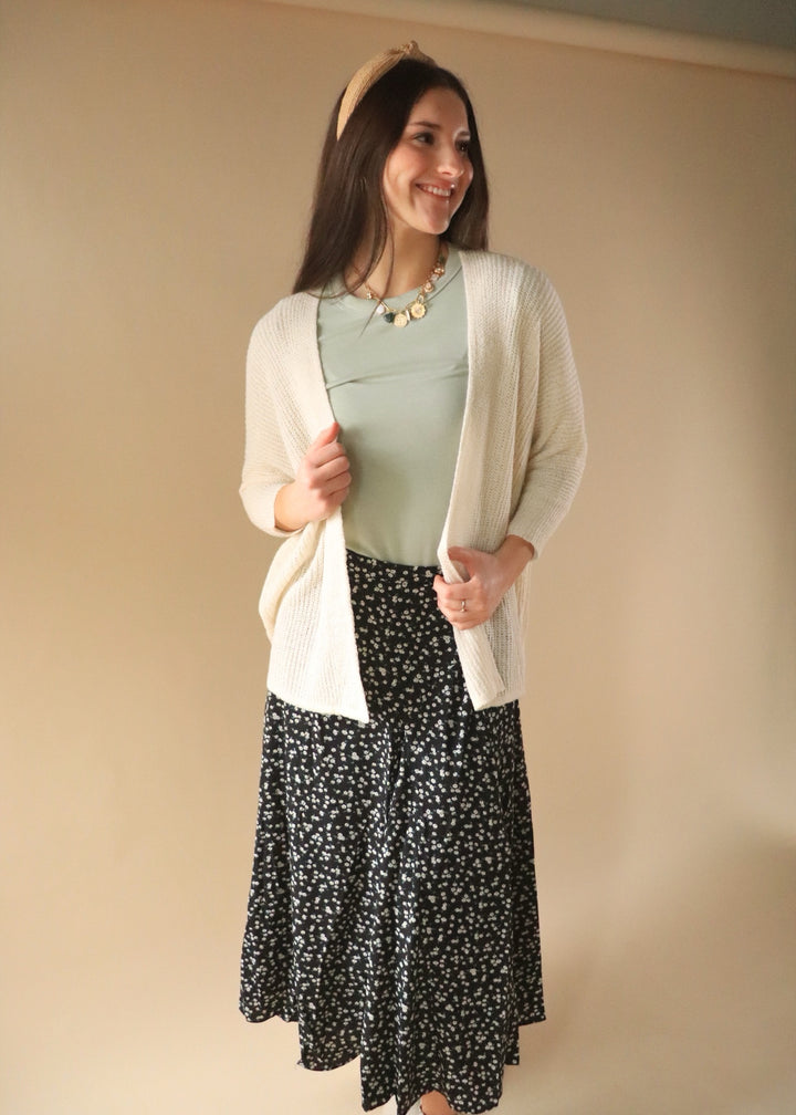 Dolman Open Front Cardigan in Ivory