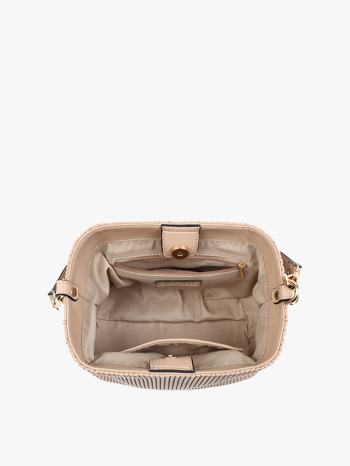 Dove Pleated Satchel w/ Large Handle