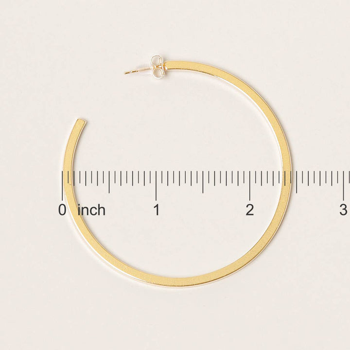 ML-14K Gold Dipped Post Hoop Earrings