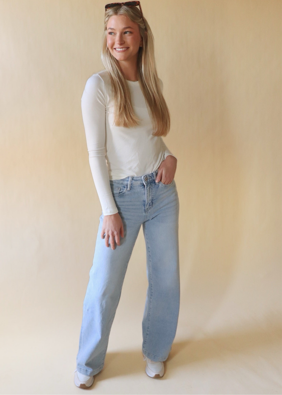 Optimistic High Rise Wide Leg Denim Jeans