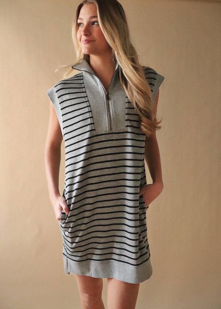 Zipped & Ready Stripe Dress