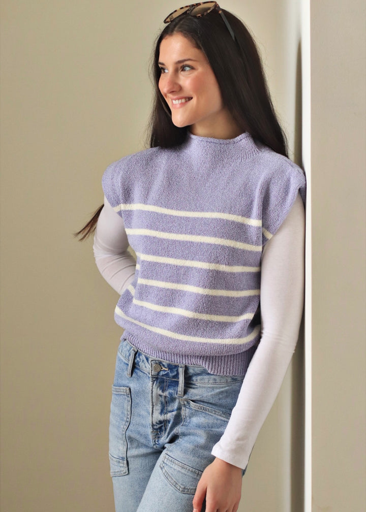 Lilac Stripe Sweater Top