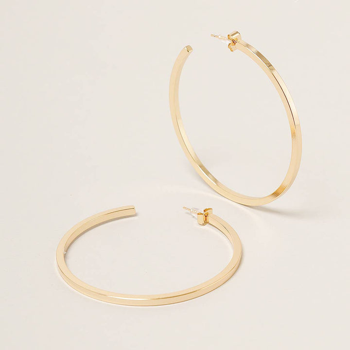 ML-14K Gold Dipped Post Hoop Earrings