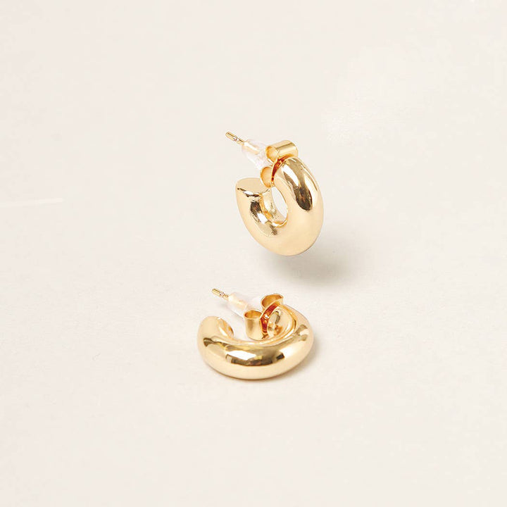 XXS-14K Gold Dipped Post Hoop Earrings