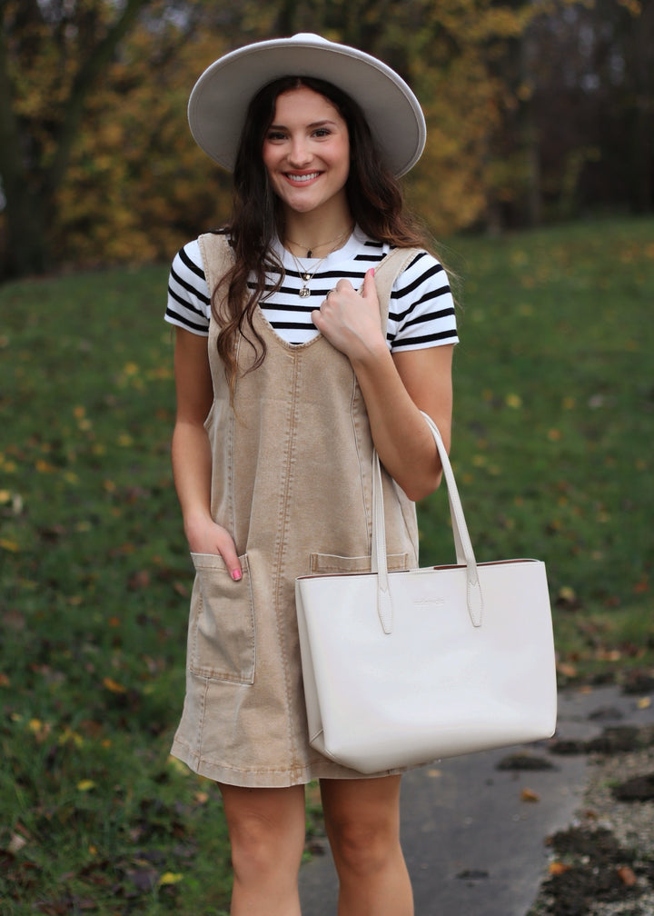 Cameron Stretched Denim Overall Mini Dress