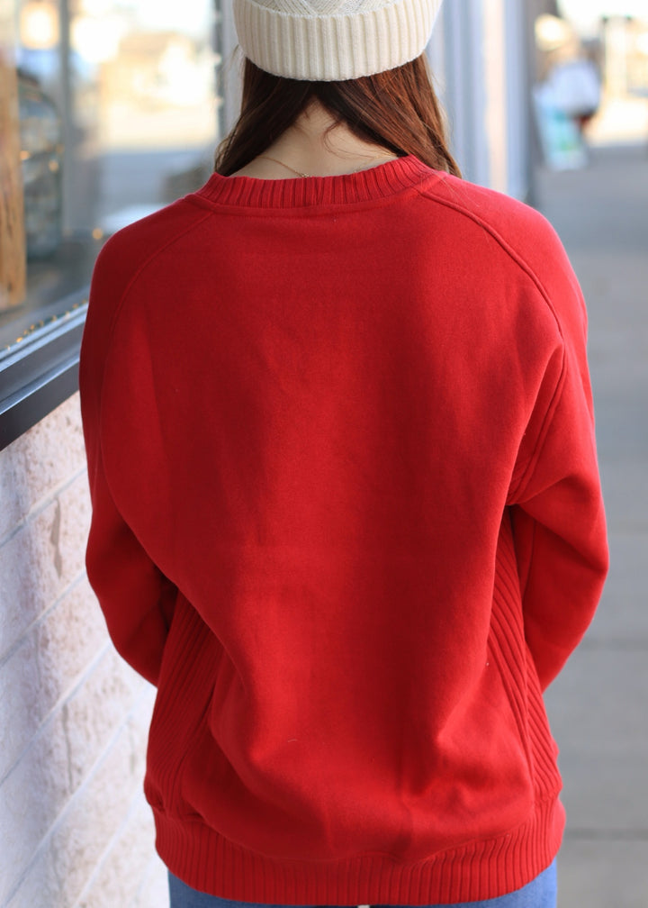 Dupita French Terry Crewneck in Red