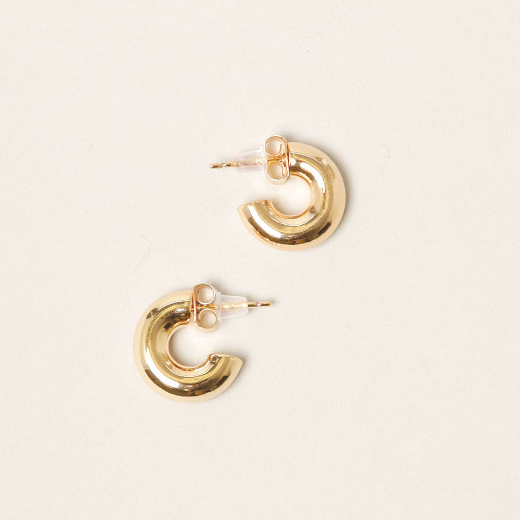 XXS-14K Gold Dipped Post Hoop Earrings