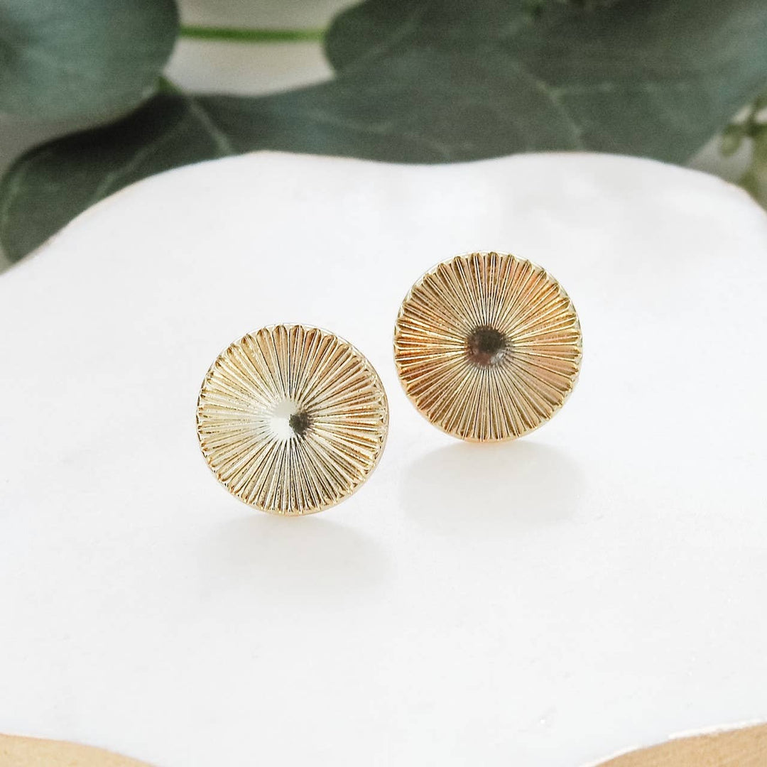 Sun Disc Stud Earrings