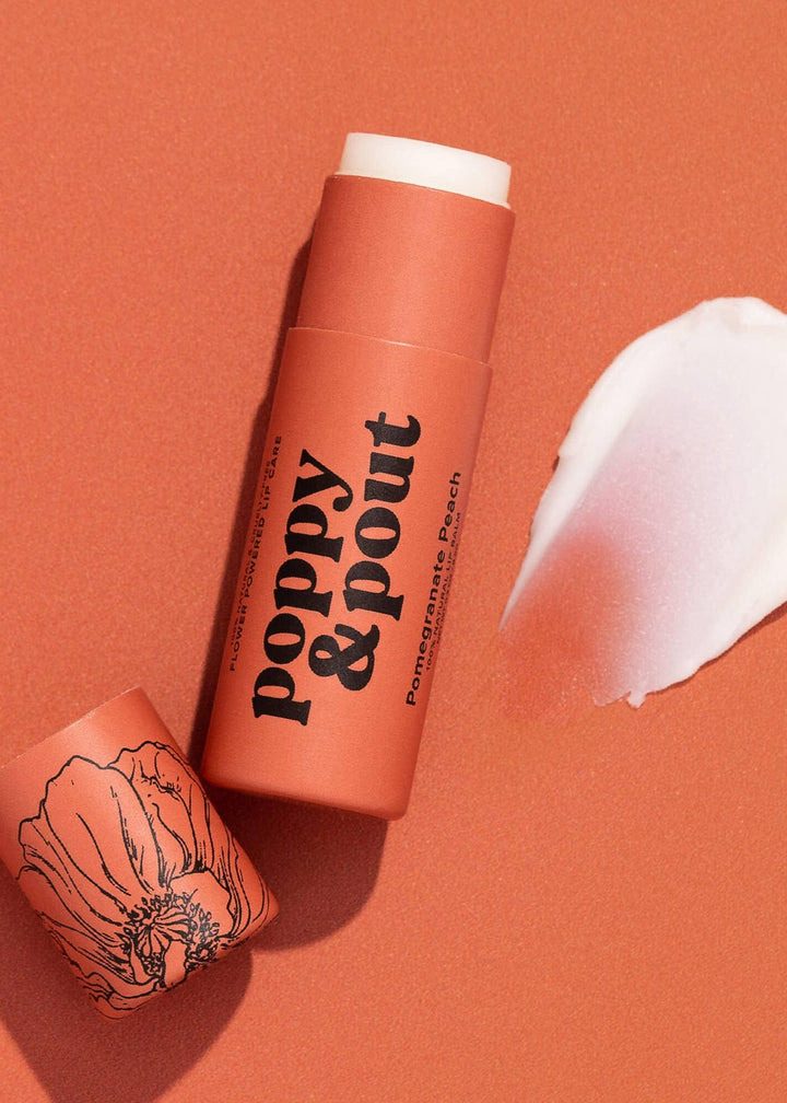 Poppy & Pout Lip Balm in Pomegranate Peach