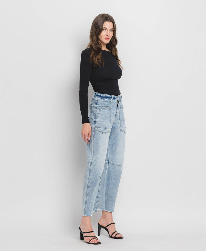 RESTOCK Super High Rise Barrel Denim Jeans