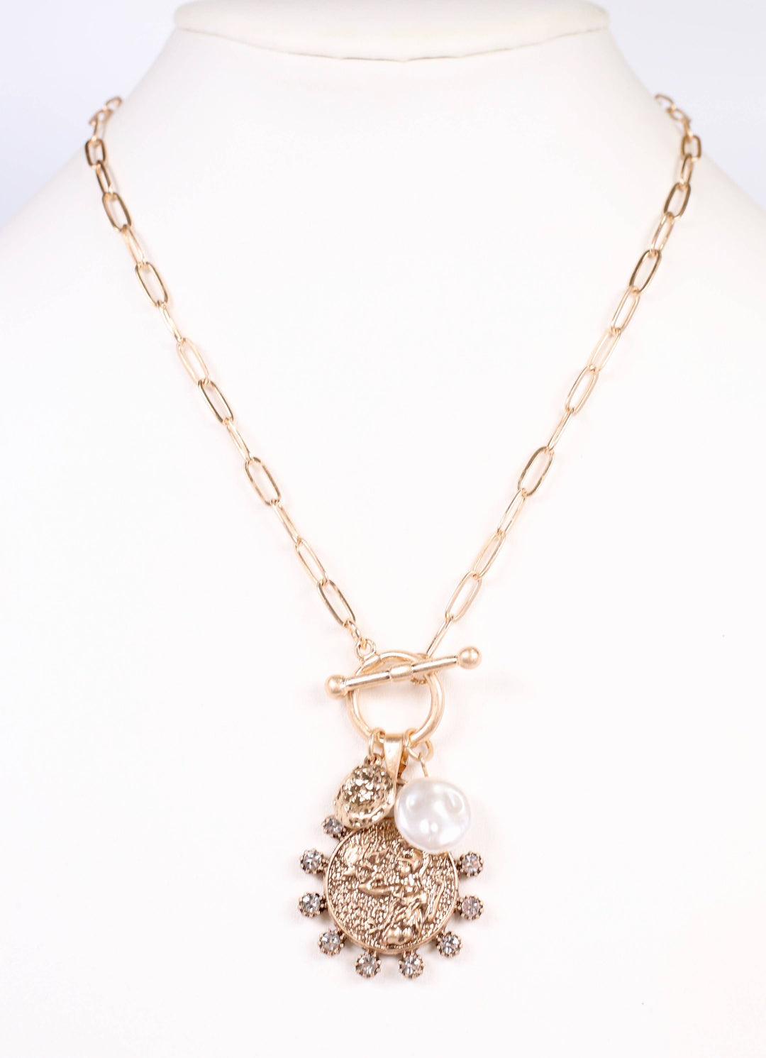 Kristanna Charm Toggle Necklace GOLD