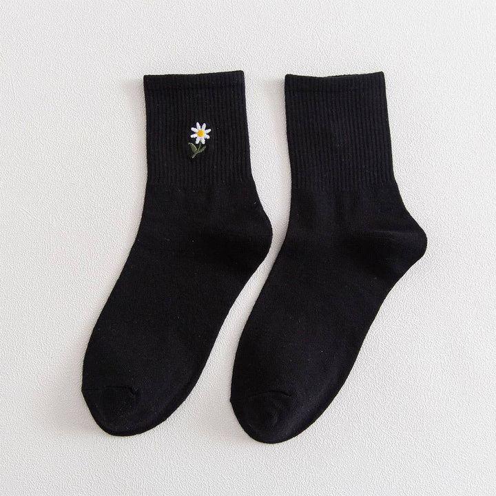 FLOWER EMBROIDERY SOCKS (OS) / ORANGE