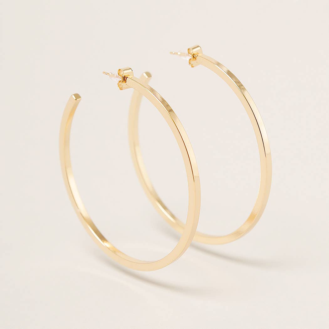 ML-14K Gold Dipped Post Hoop Earrings