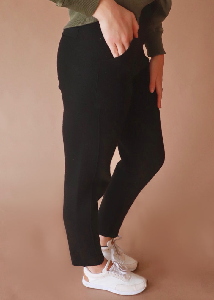 CLEARANCE FINAL SALE Molly Knitted Jogger Pants in Black