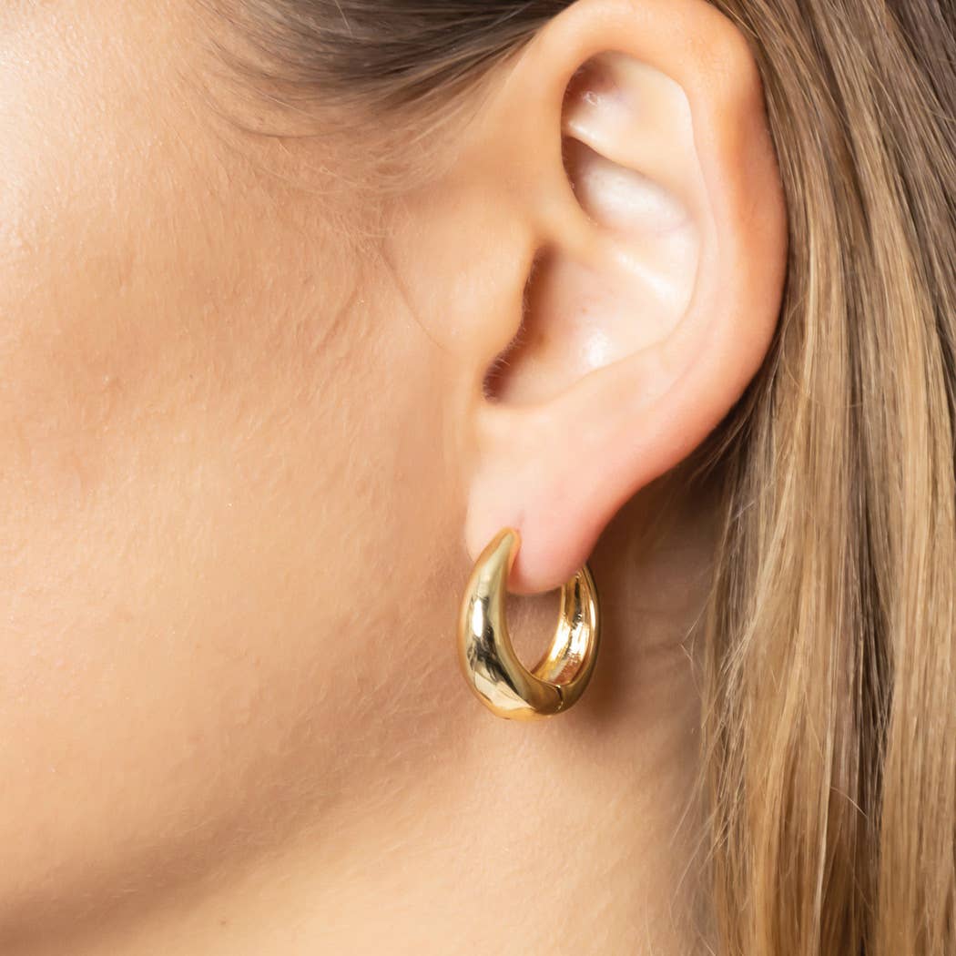 S-14K Gold Dipped Chunky Hoop Earrings