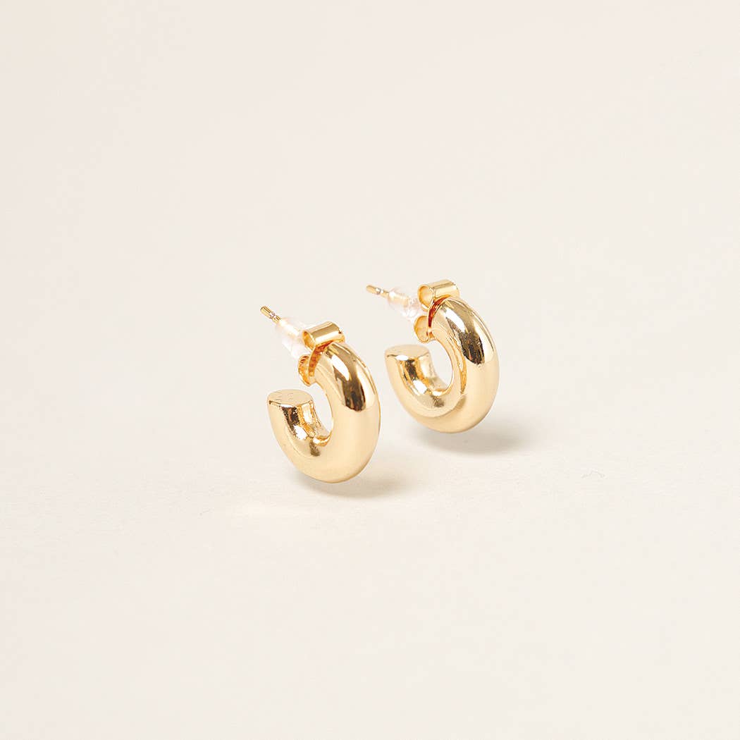 XXS-14K Gold Dipped Post Hoop Earrings