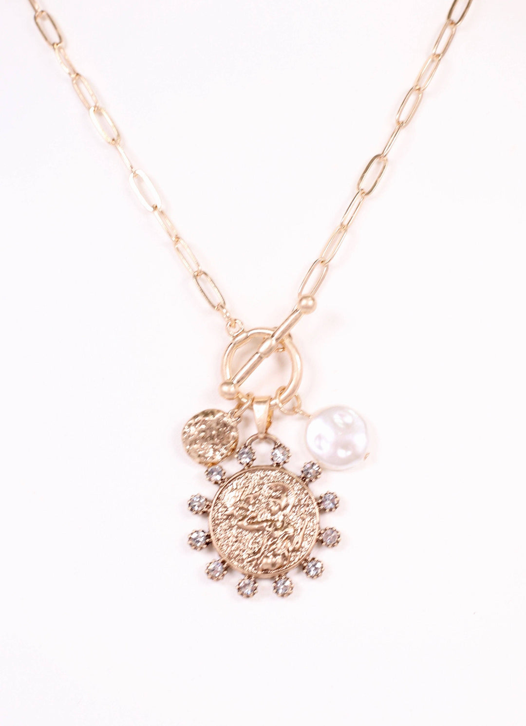 Kristanna Charm Toggle Necklace GOLD